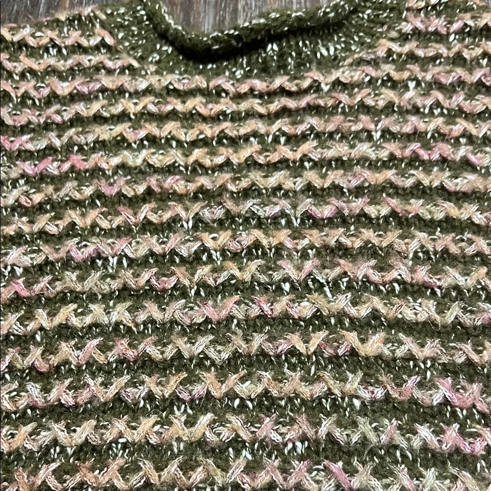 Olive and Pink Knit Women's Sweater